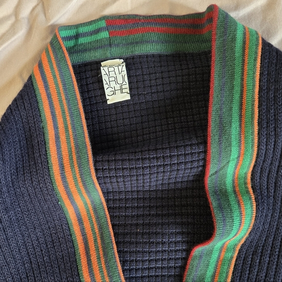 Le Tartarughe Italian Made in Italy Open Cardigan Sweater Rainbow OS Boutique - Picture 5 of 6